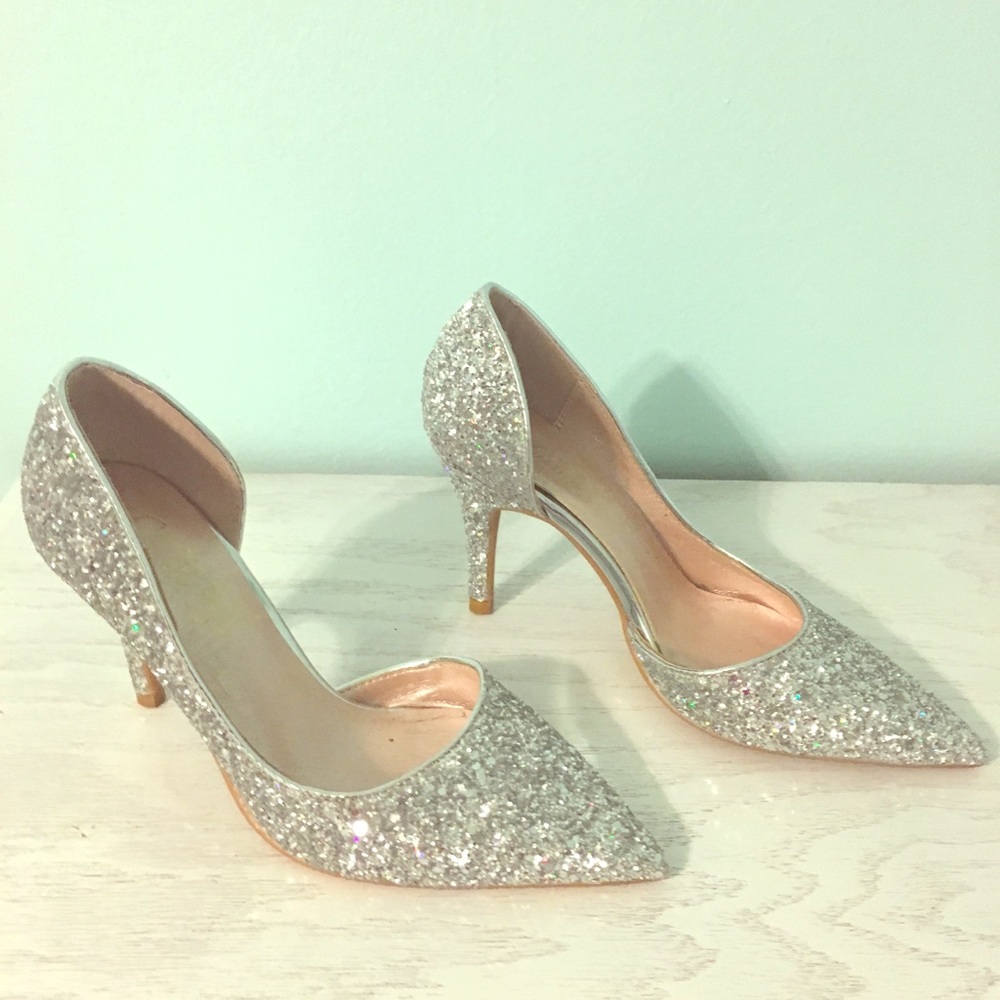 Silver high heels